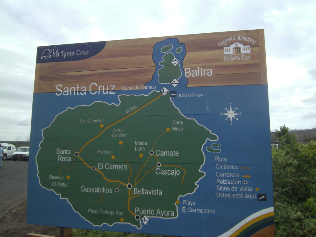 Carte de Santa Cruz et Baltra