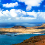 Magnifique vue du ciel du paysage volcanique de Lanzarote