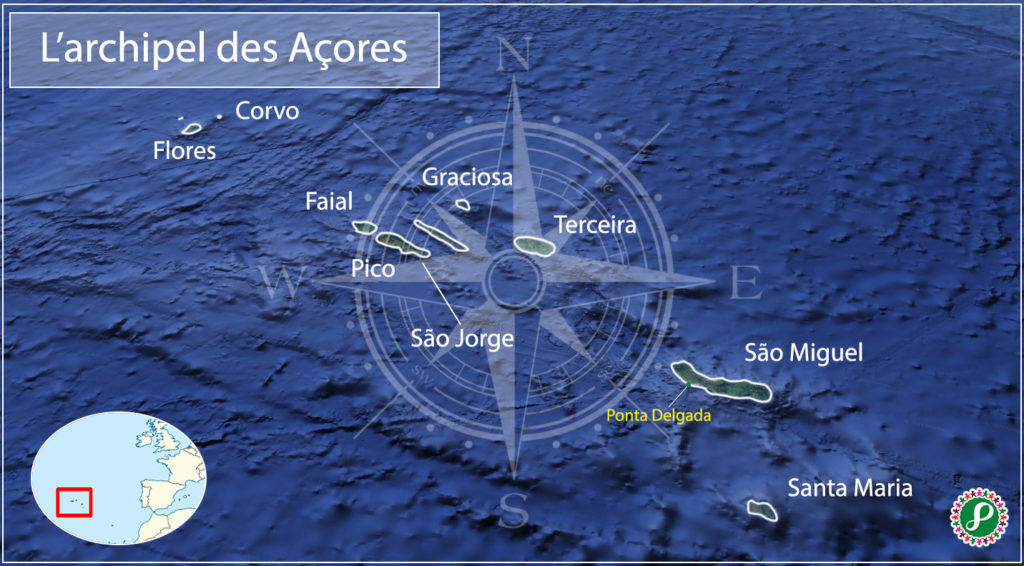 Carte des Açores - Crédits Pachamama Voyages - Google.